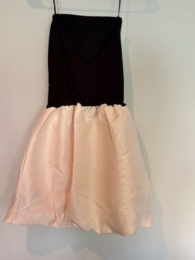 Strapless black and cream dress